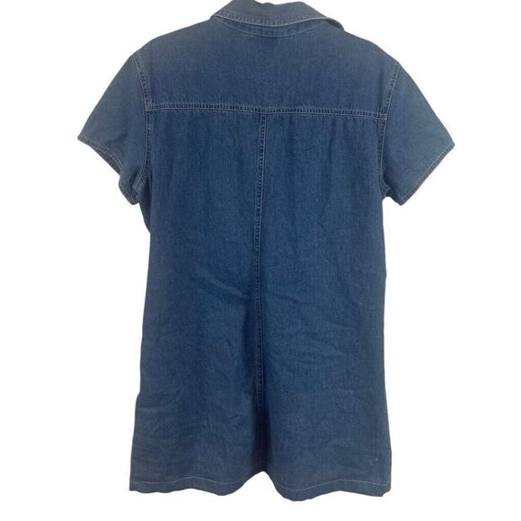American Vintage 90's denim button up shirt dress 100% Cotton ‎ Size 12 - Picture 2 of 8